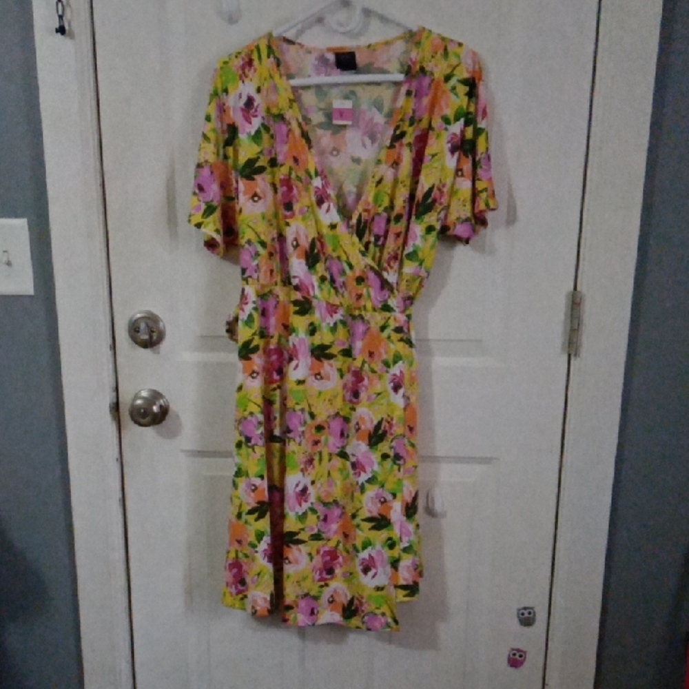 Agnes & Dora Yellow Floral Mini Dress